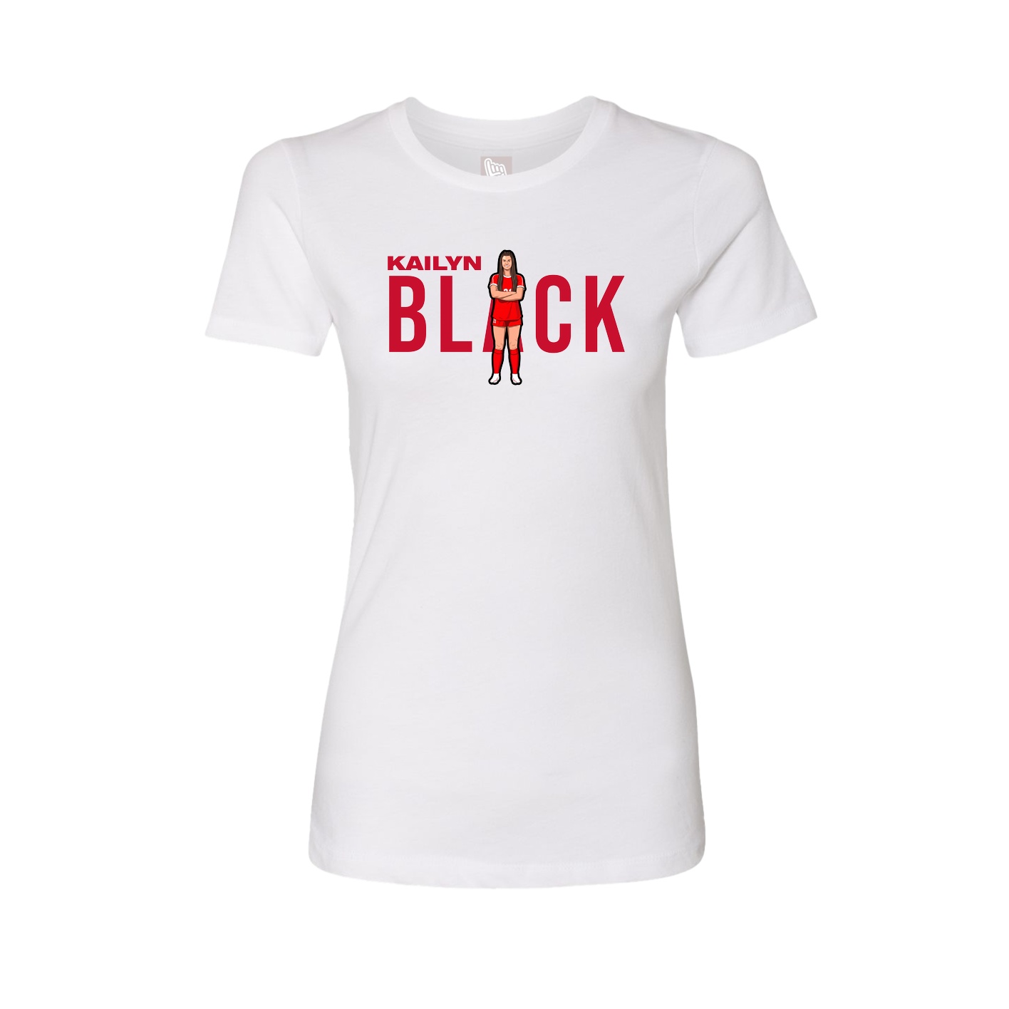 Fitted Women's Tee — Player Name in White