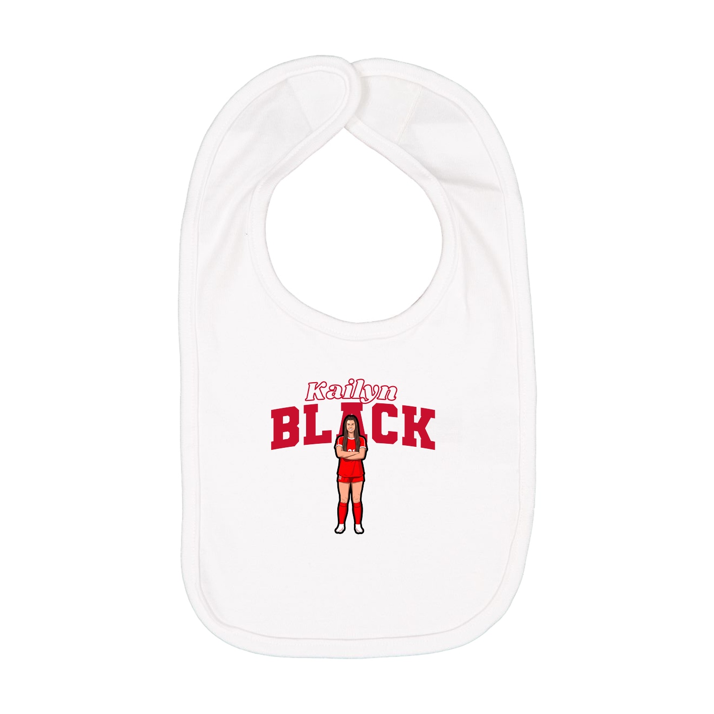 Infant Bib — Name Arch in White