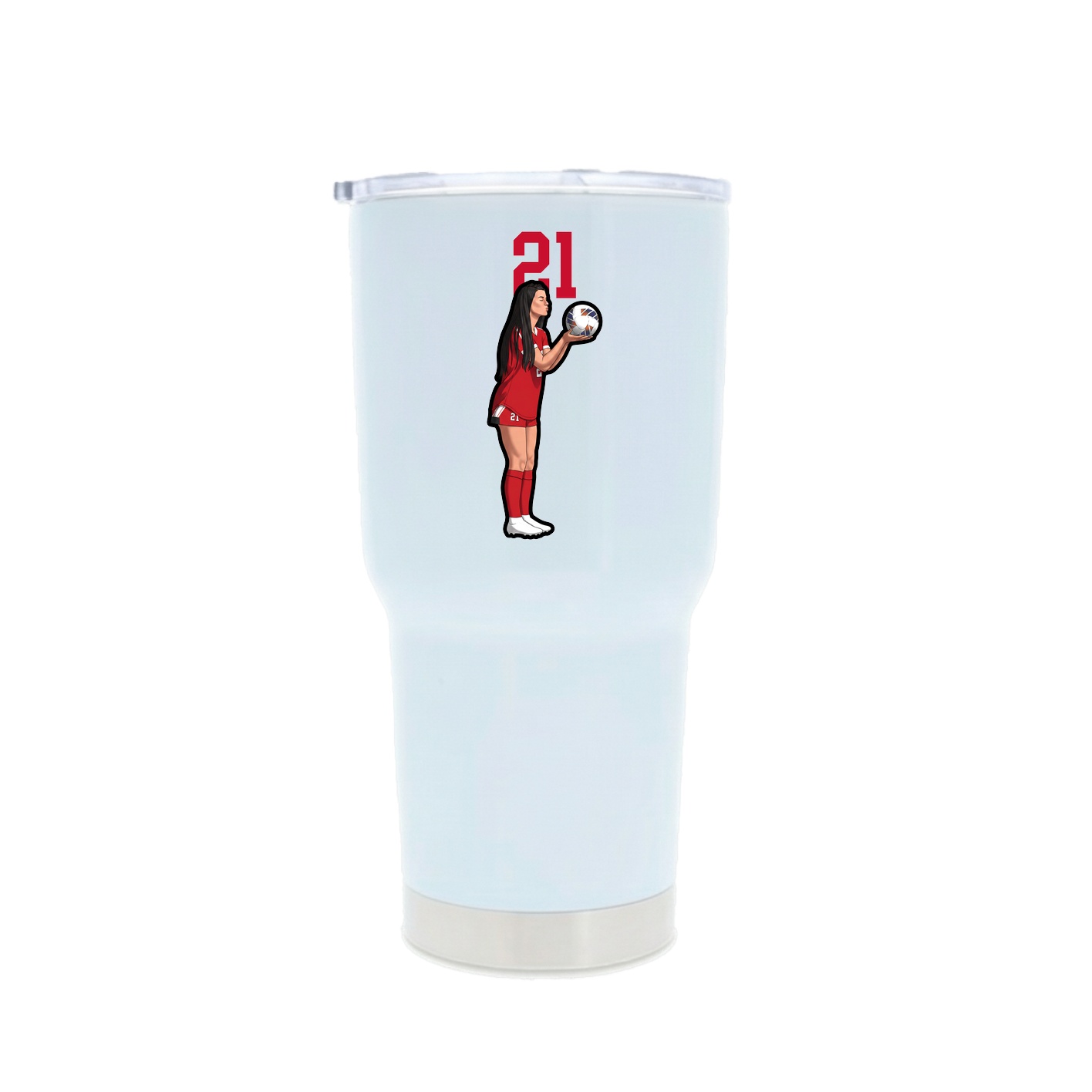 30oz Stainless Steel Tumbler — Number Top in White