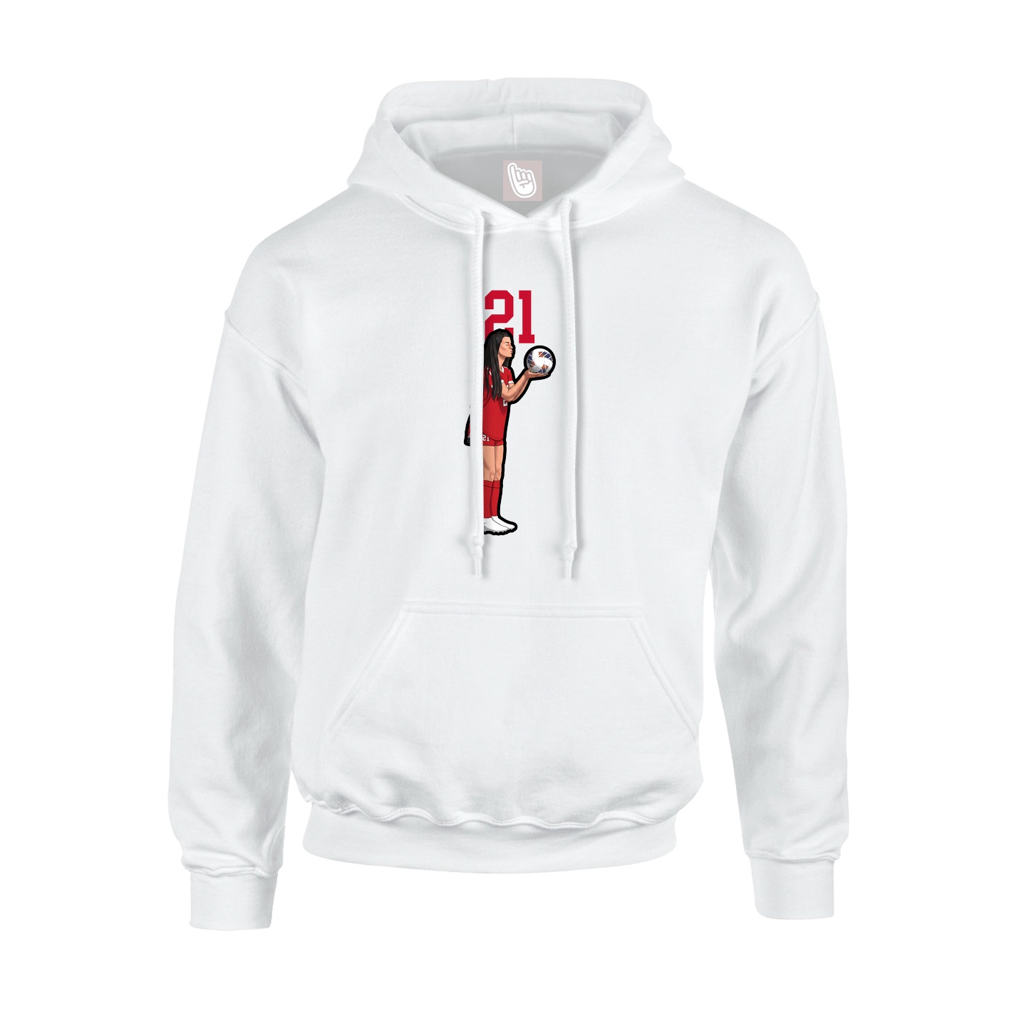 Hoodie — Number Top in White