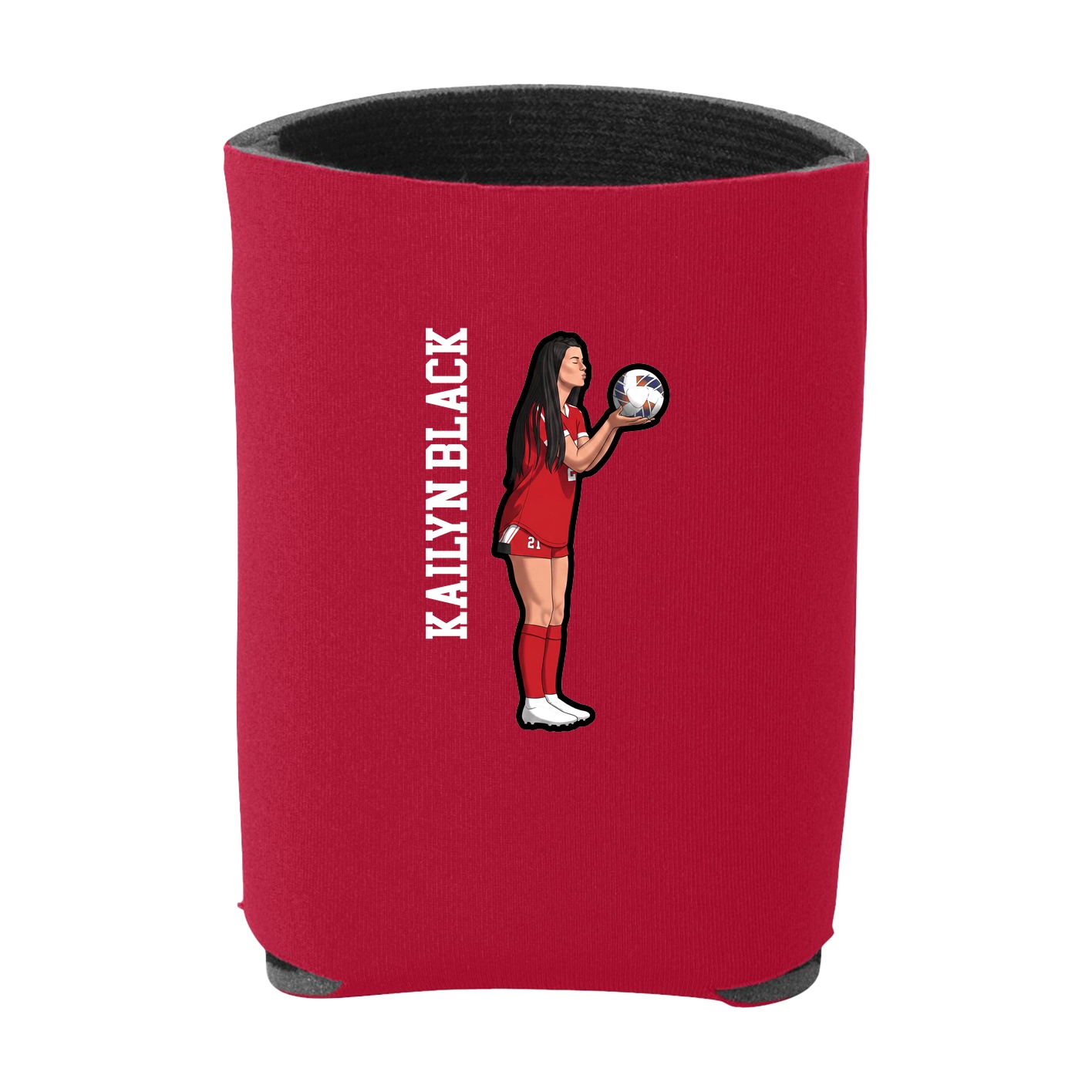 Can Holder — Name Vertical in Red