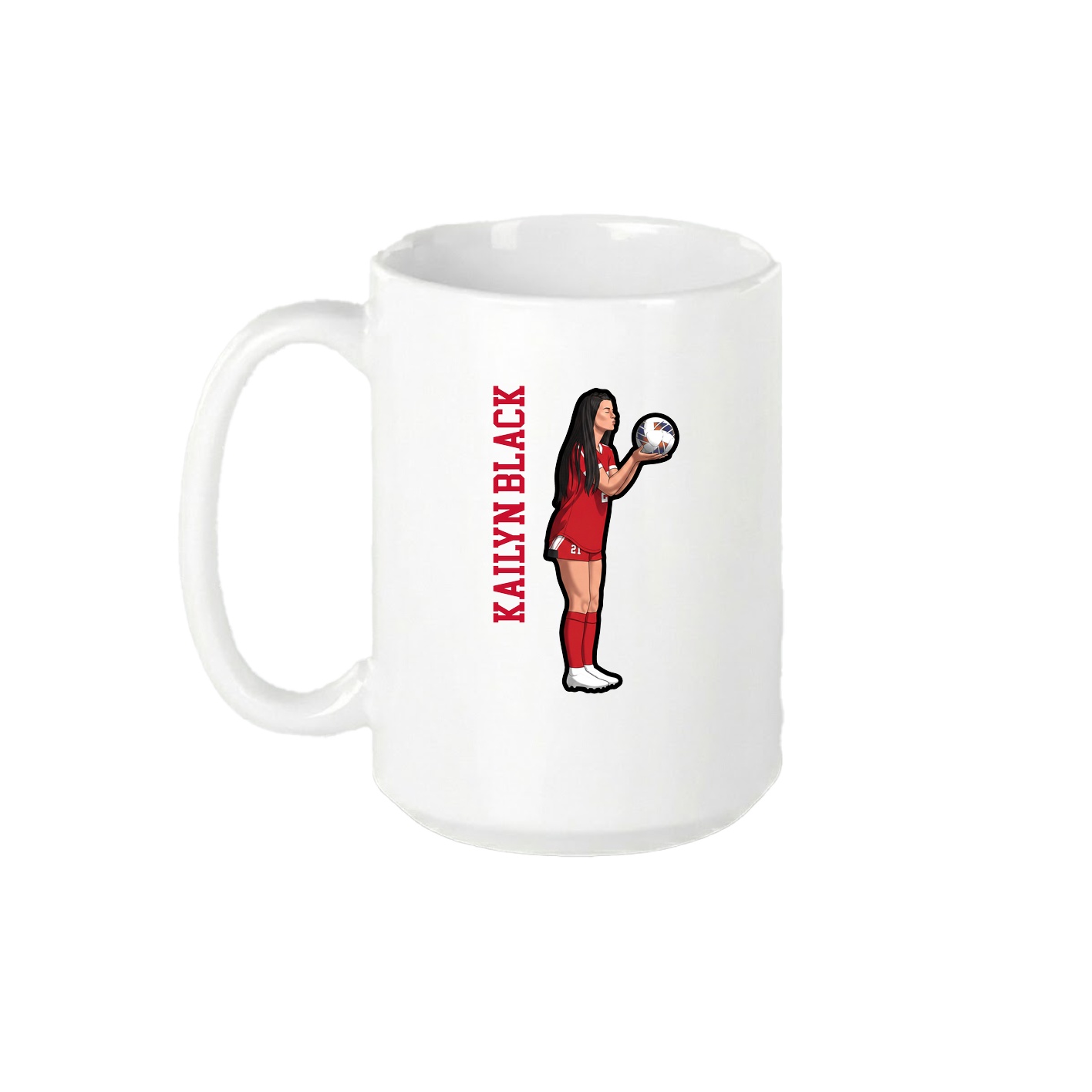 15oz Coffee Mug — Name Vertical in White