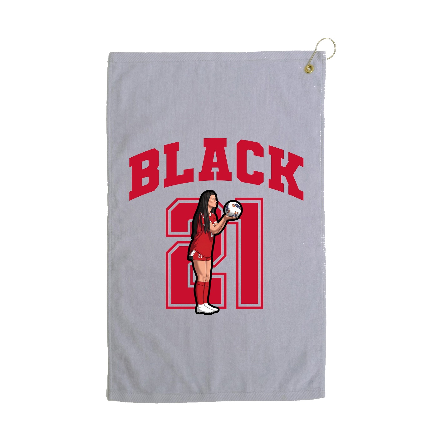 Golf Towel — Number in Grey