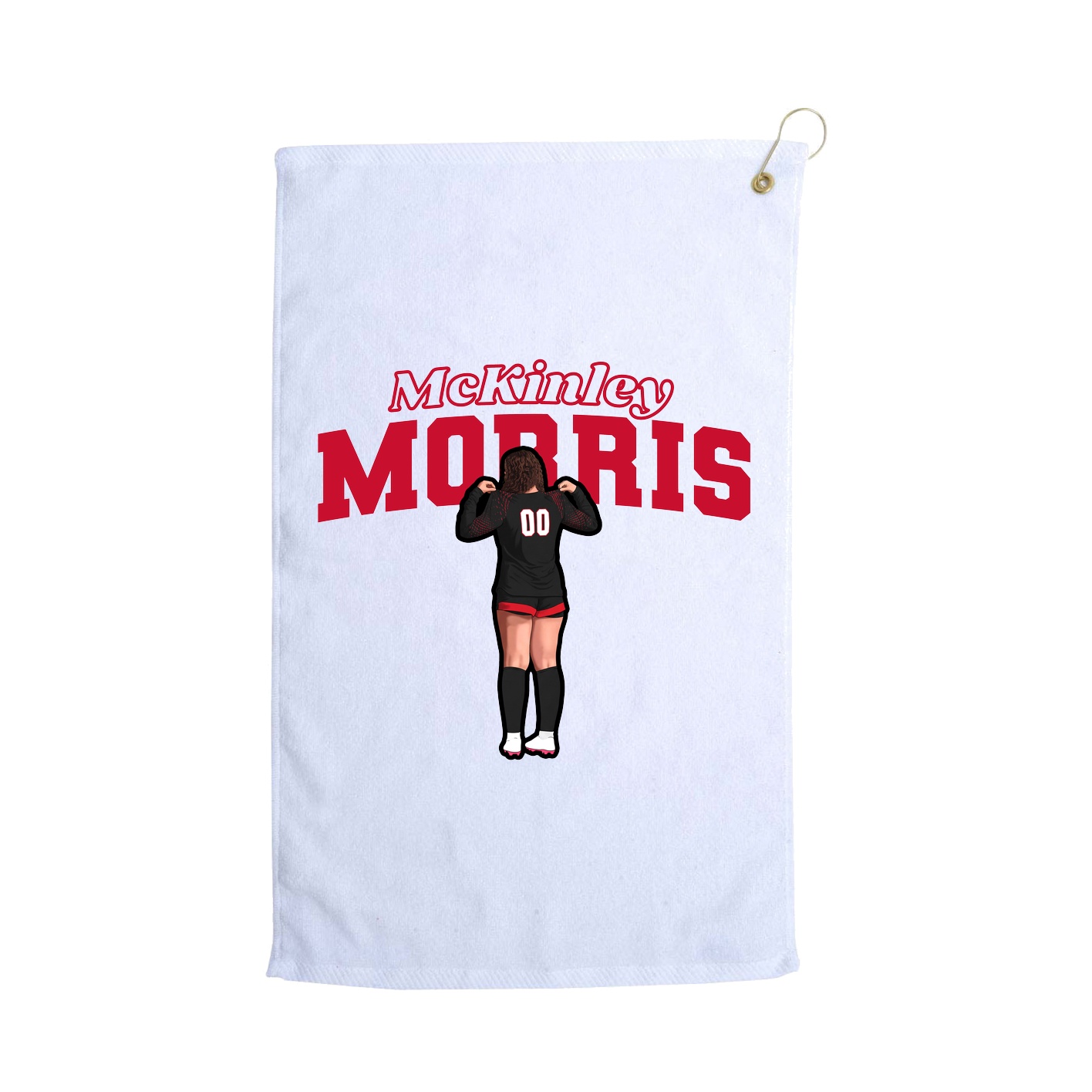 Golf Towel — Name Arch in White
