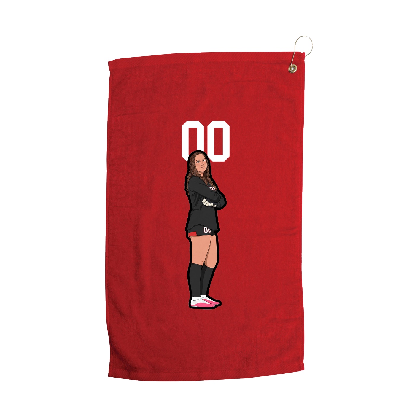 Golf Towel — Number Top in Red