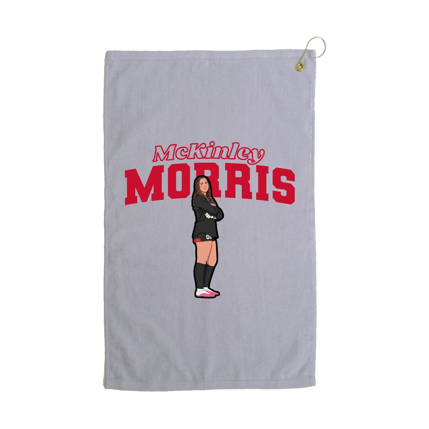 Golf Towel — Name Arch in Grey