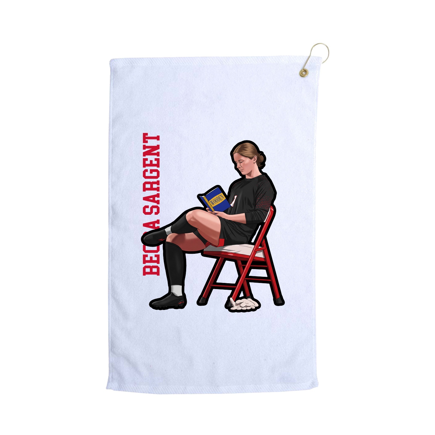 Golf Towel — Name Vertical in White