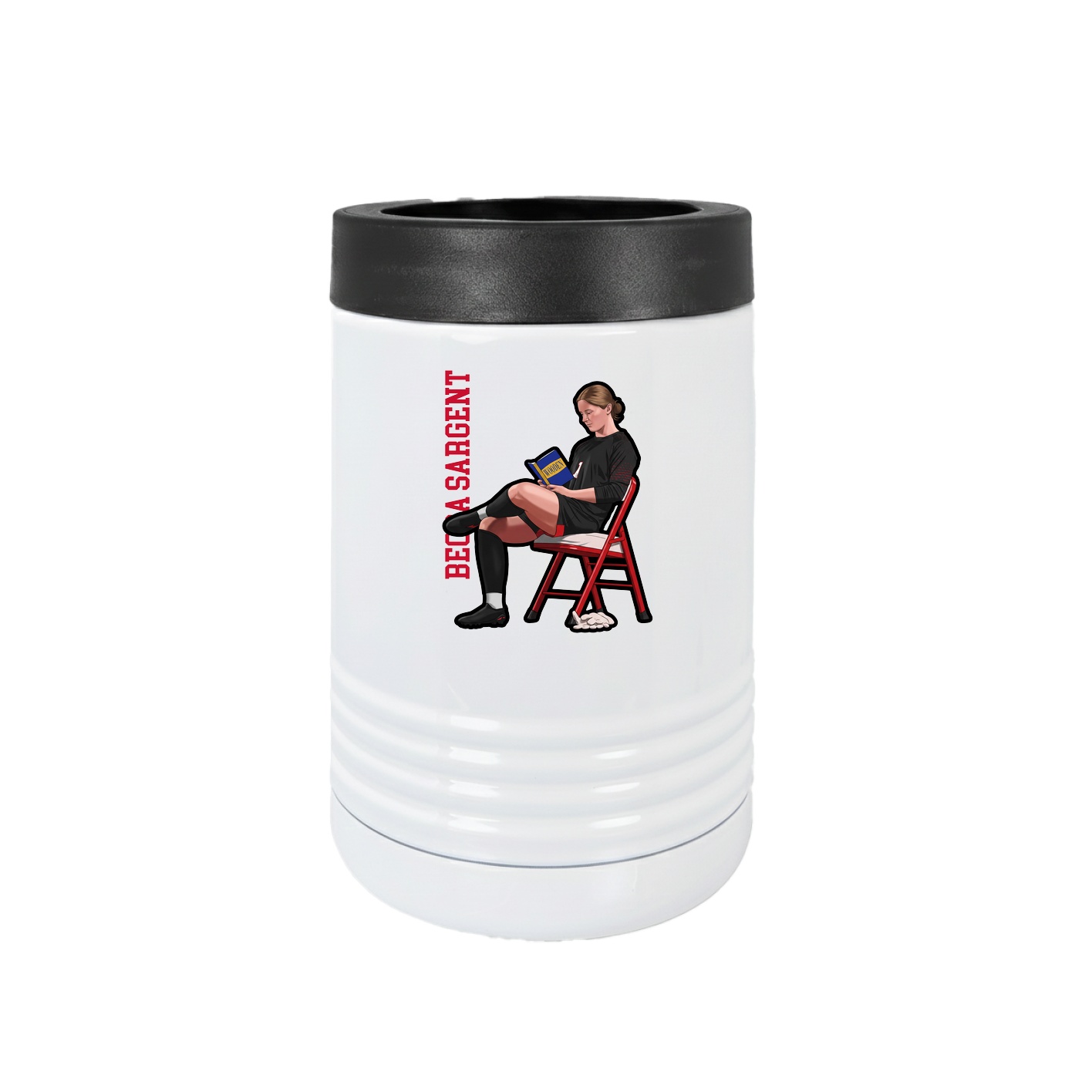 Beverage Holder — Name Vertical in White