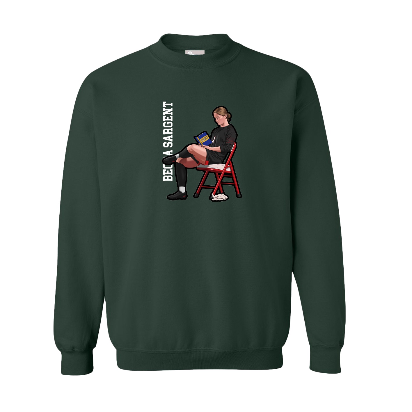 Fleece Crew — Name Vertical in Green