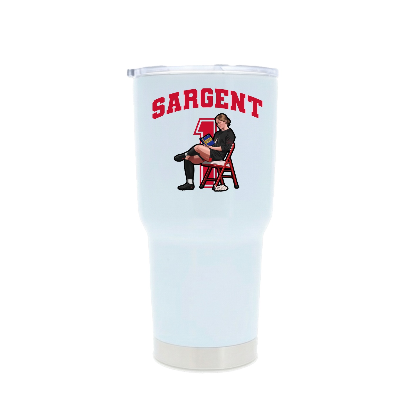 30oz Stainless Steel Tumbler — Number in White