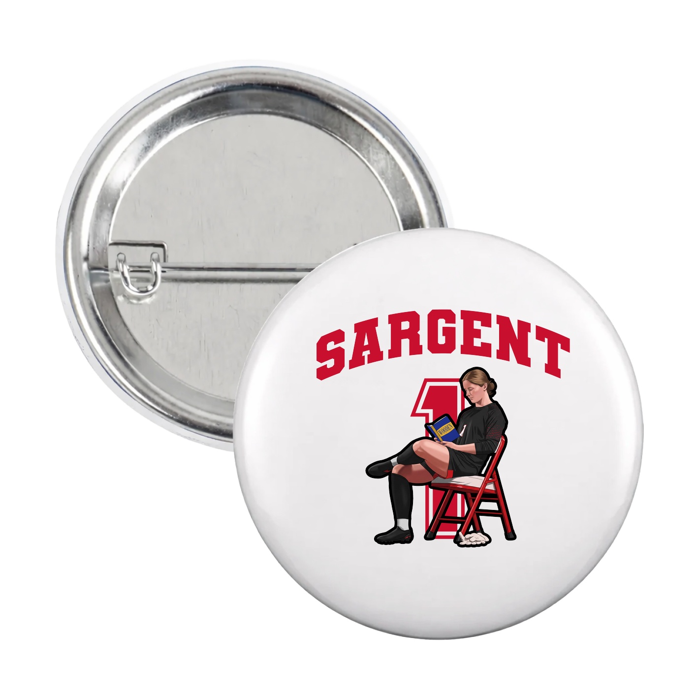 Game Day Button — Number in White