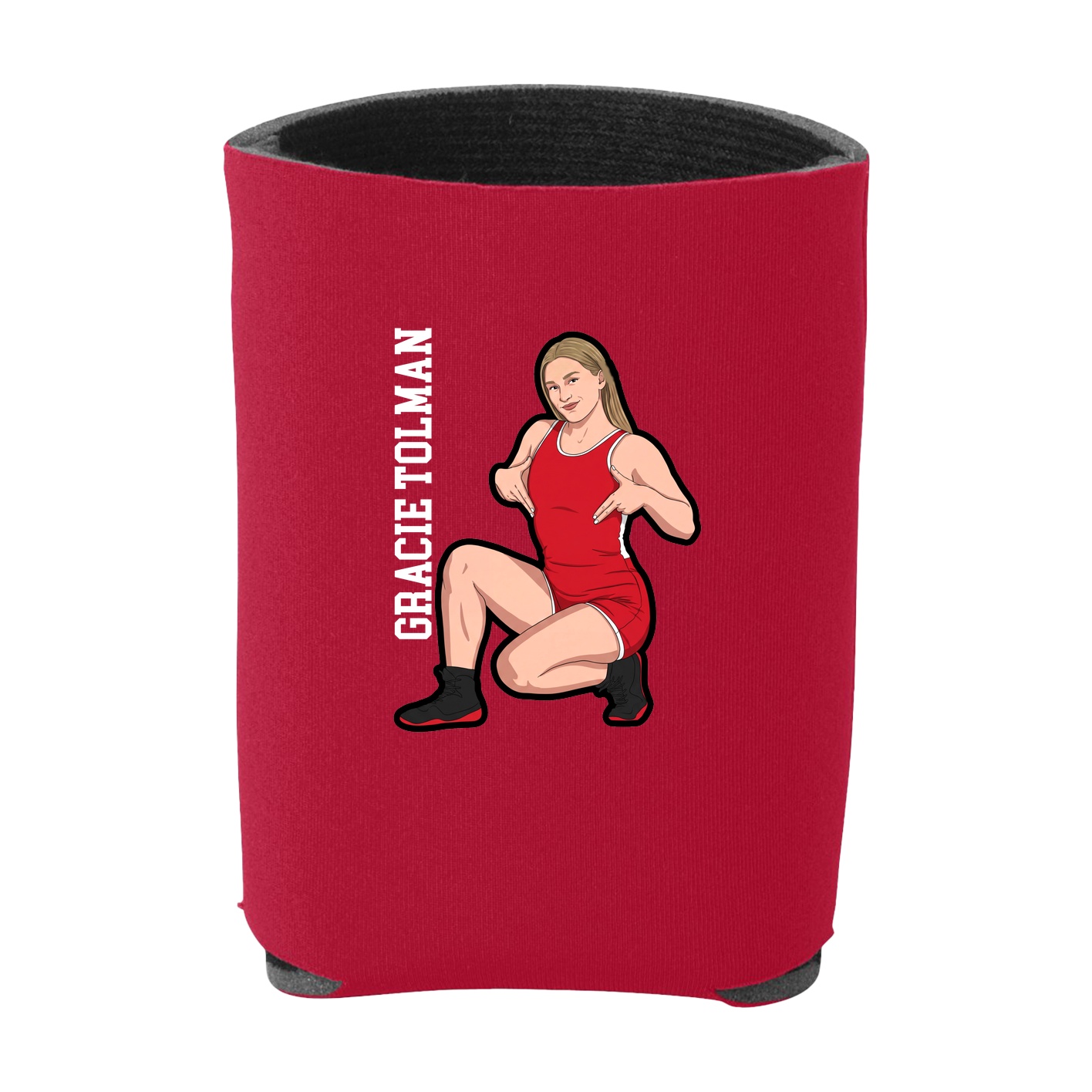 Can Holder — Name Vertical in Red