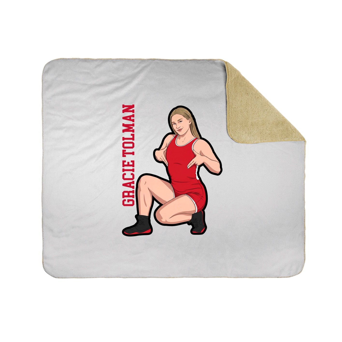 Throw Blanket — Name Vertical in White
