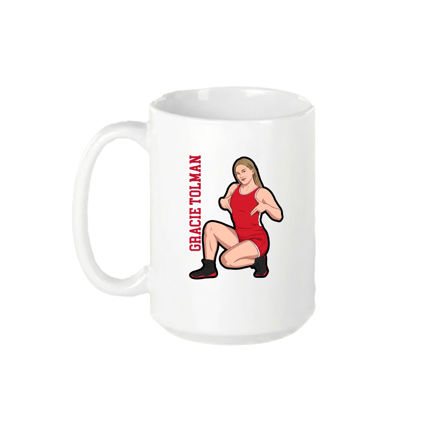 15oz Coffee Mug — Name Vertical in White