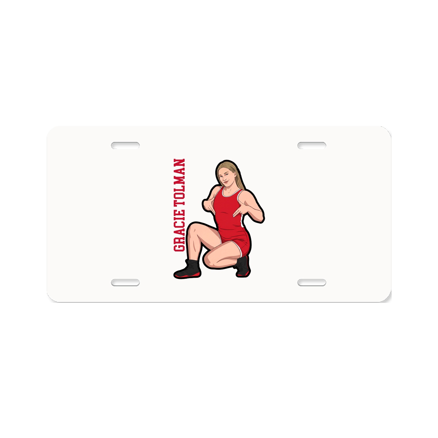 License Plate — Name Vertical in Classic