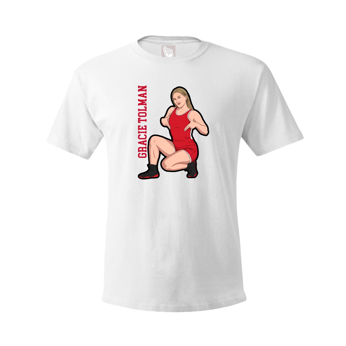 Tee — Name Vertical in White