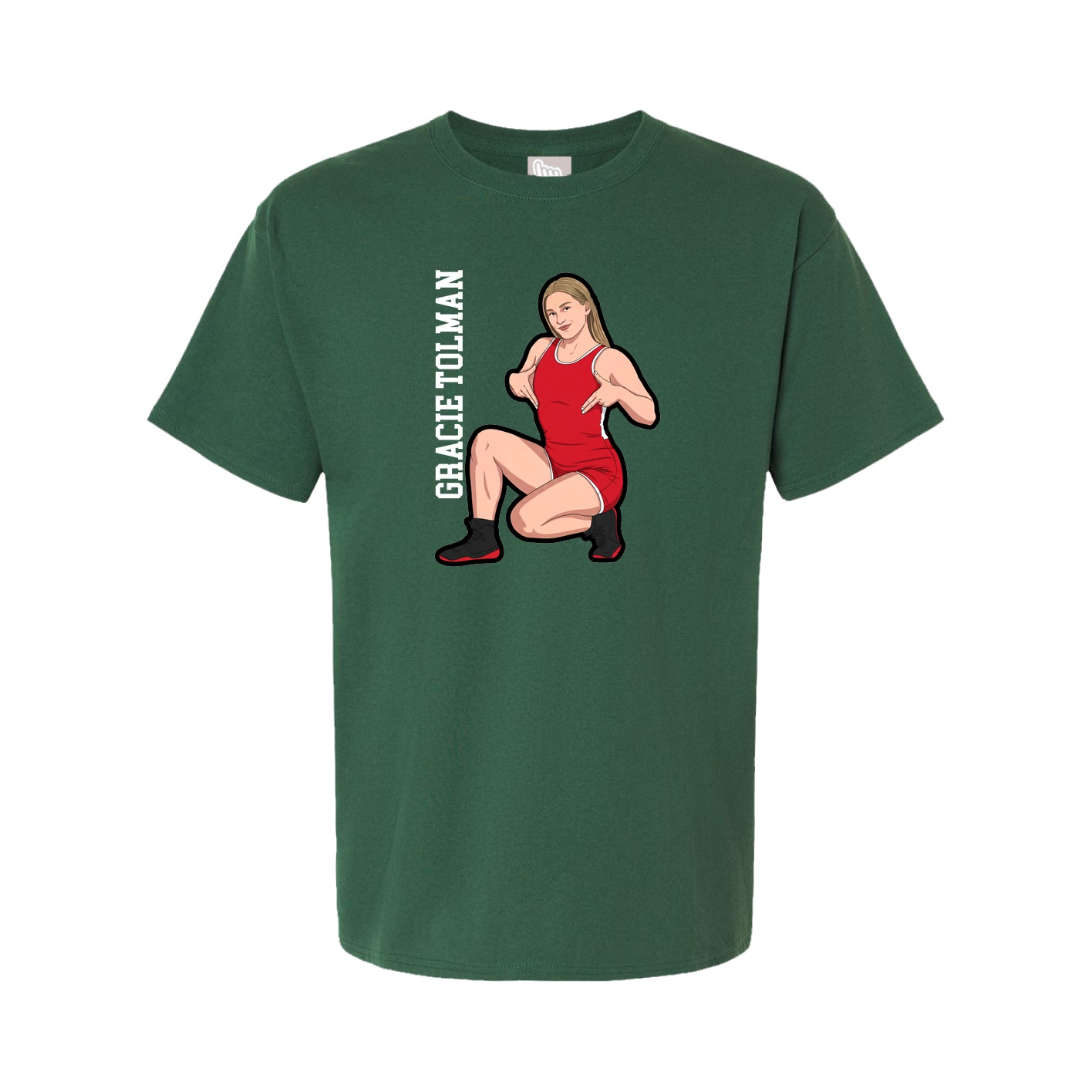 Youth Tee — Name Vertical in Green
