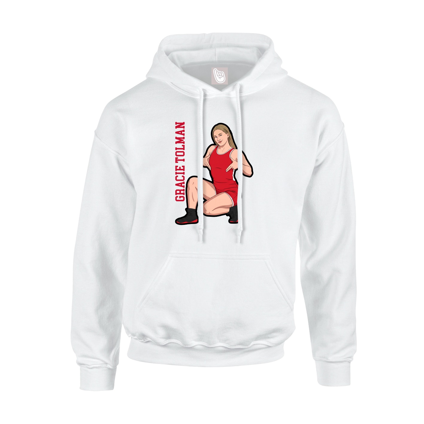 Hoodie — Name Vertical in White