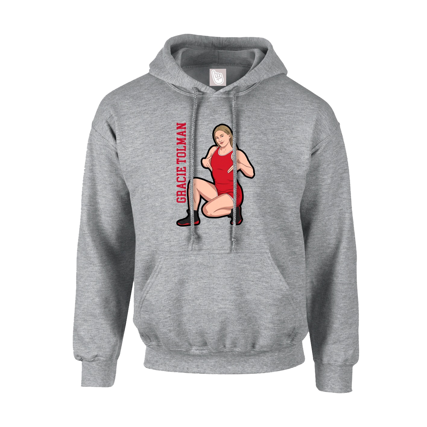 Youth Hoodie — Name Vertical in Grey