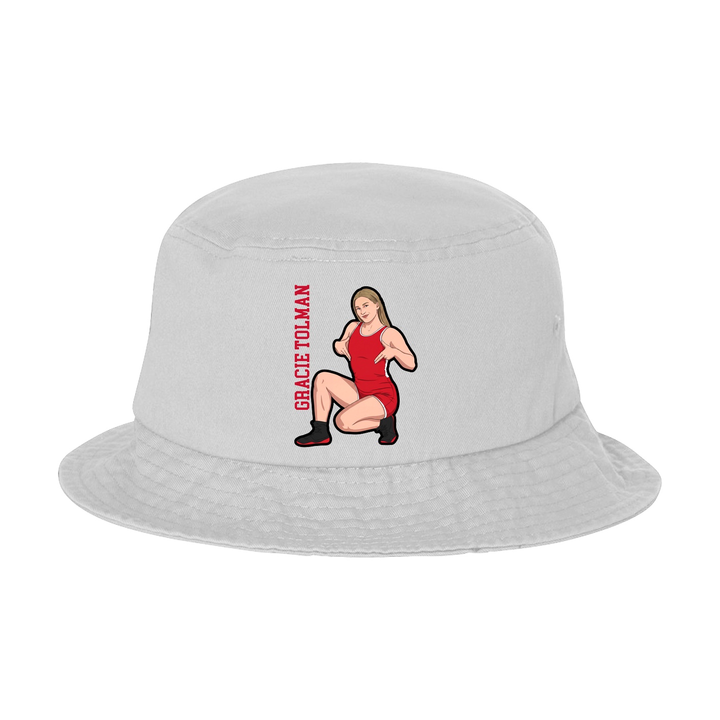 Bucket Cap — Name Vertical in White