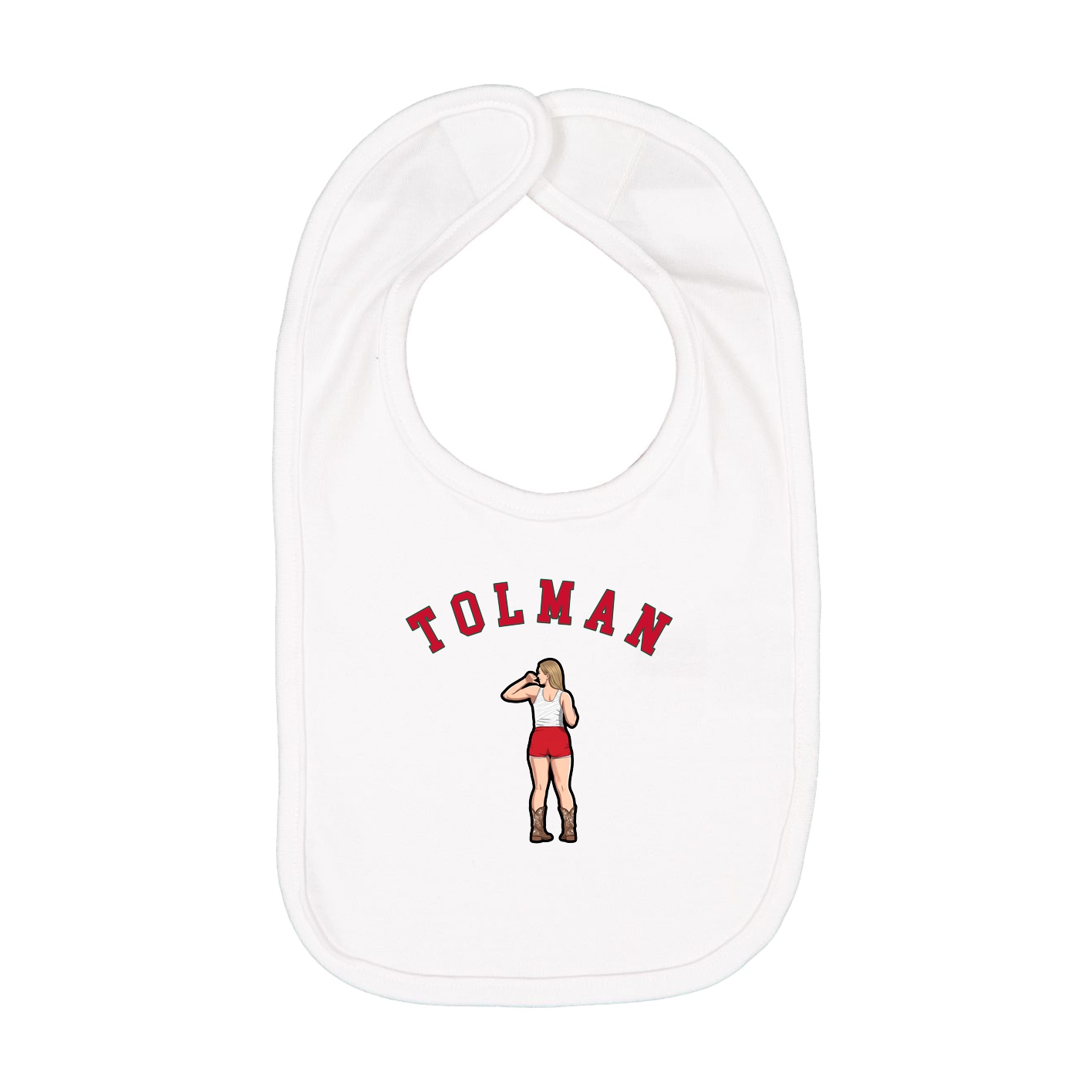 Infant Bib — Shirsey Arch in White