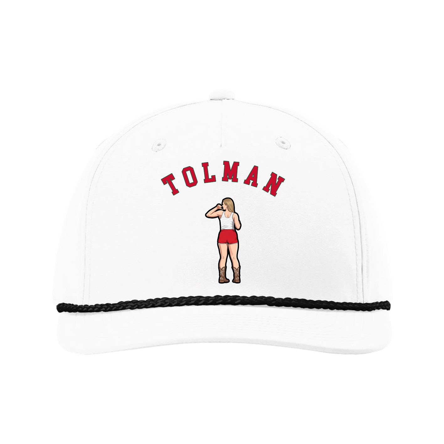 Five-Panel Classic Rope Cap — Shirsey Arch in White