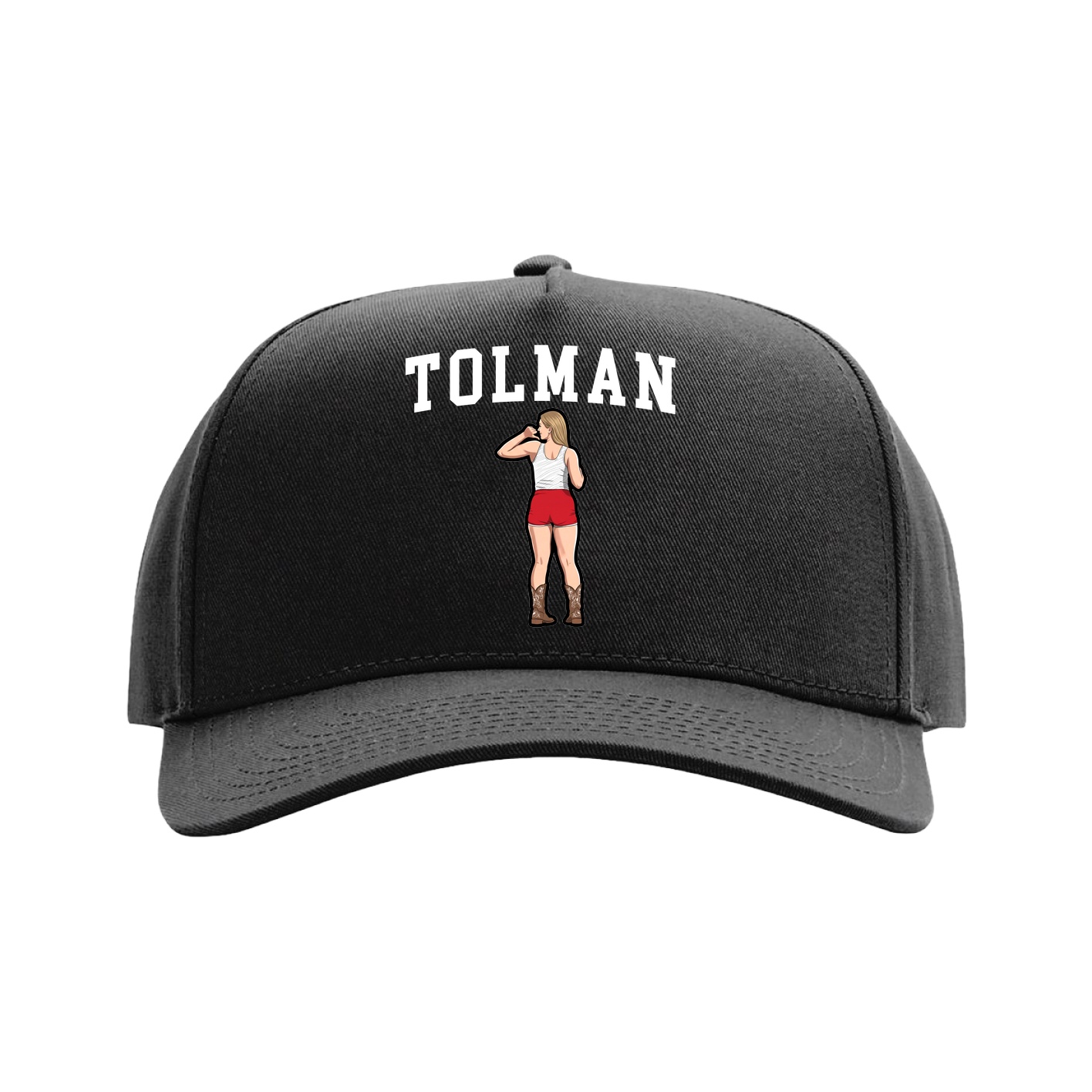 Full Fabric Five-Panel Champ Cap — Shirsey in Black