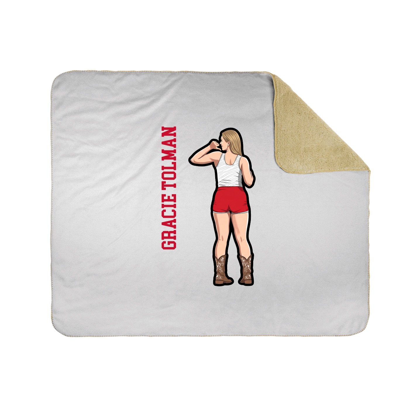 Throw Blanket — Name Vertical in White