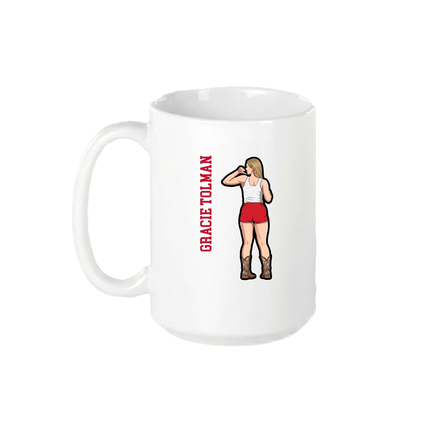 15oz Coffee Mug — Name Vertical in White