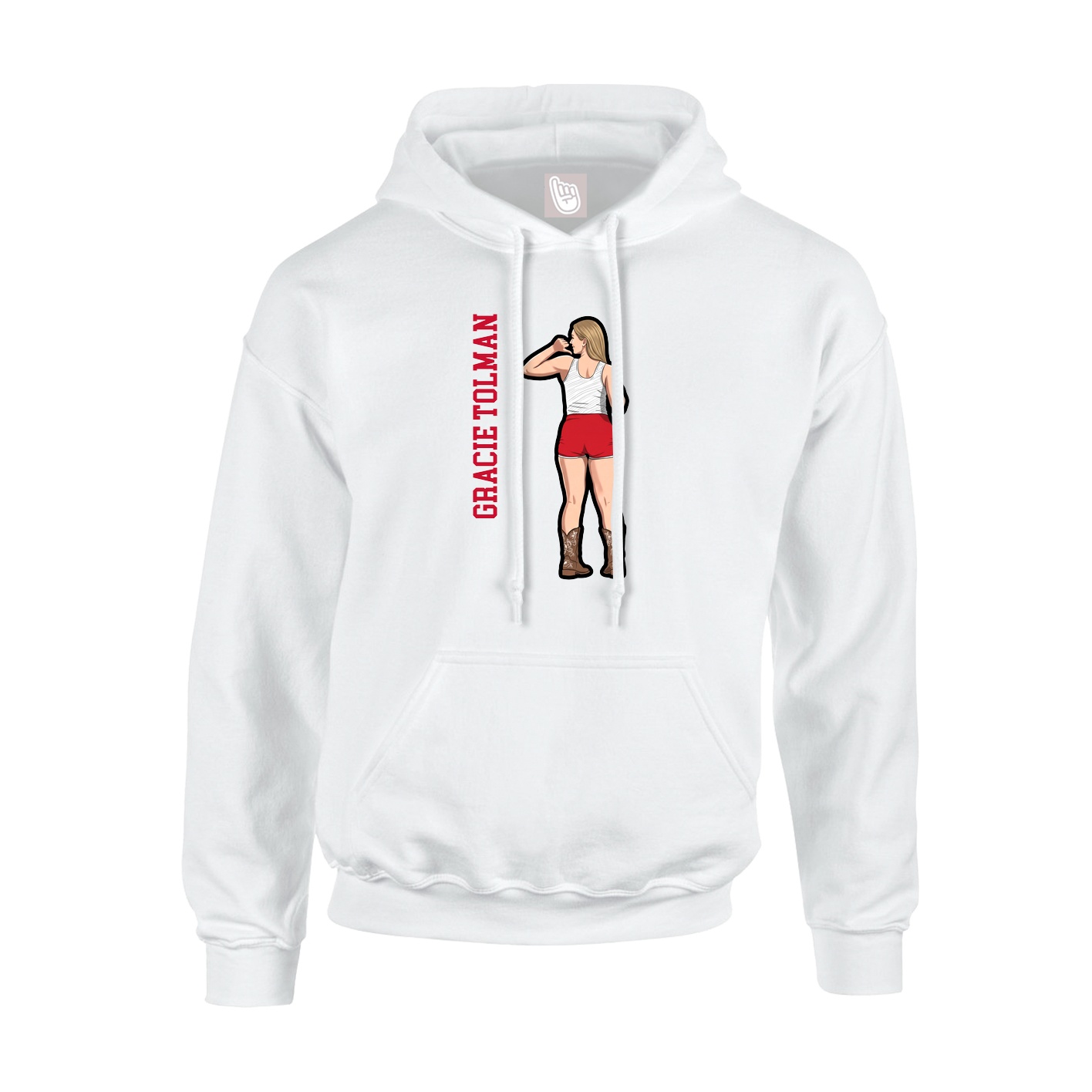 Youth Hoodie — Name Vertical in White