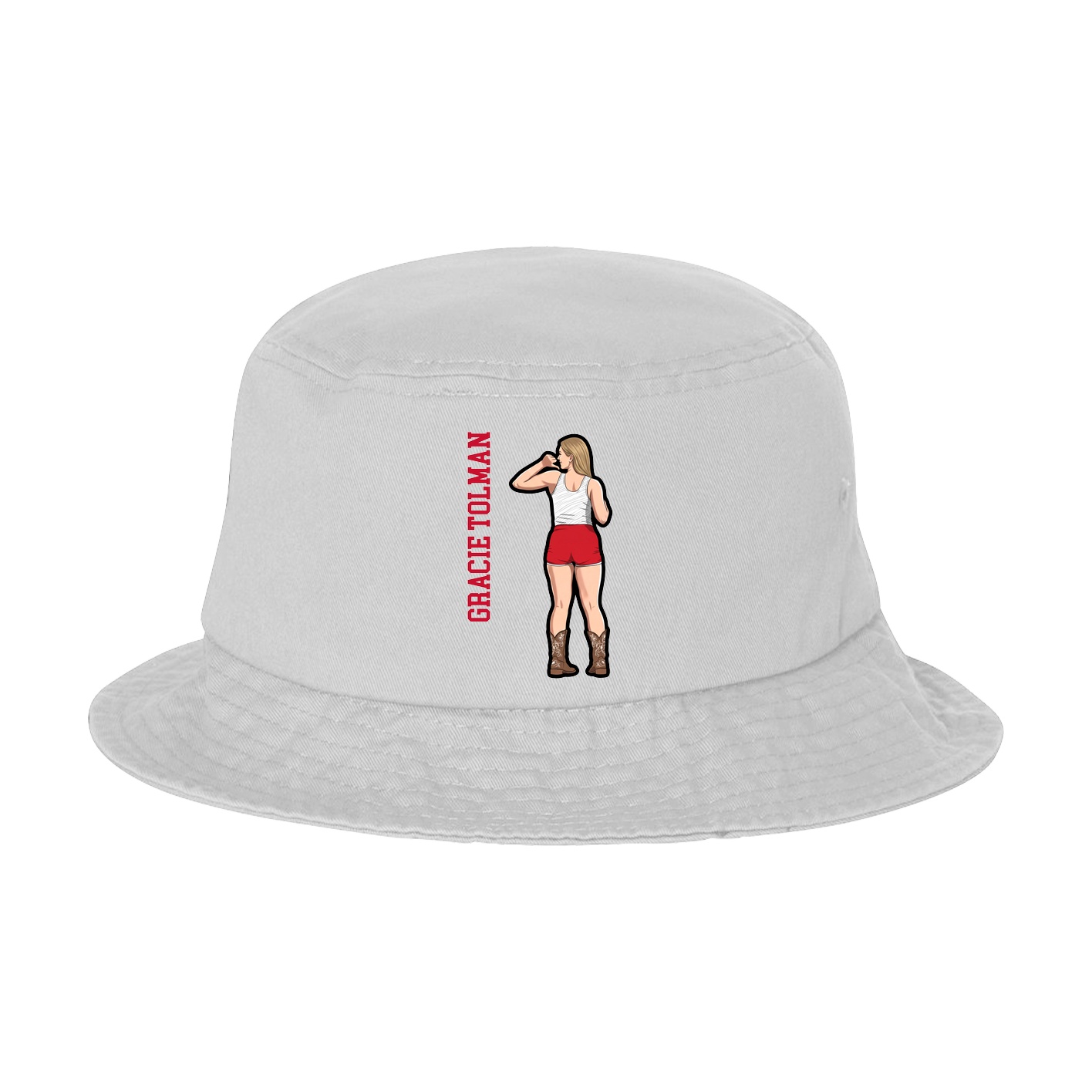 Bucket Cap — Name Vertical in White