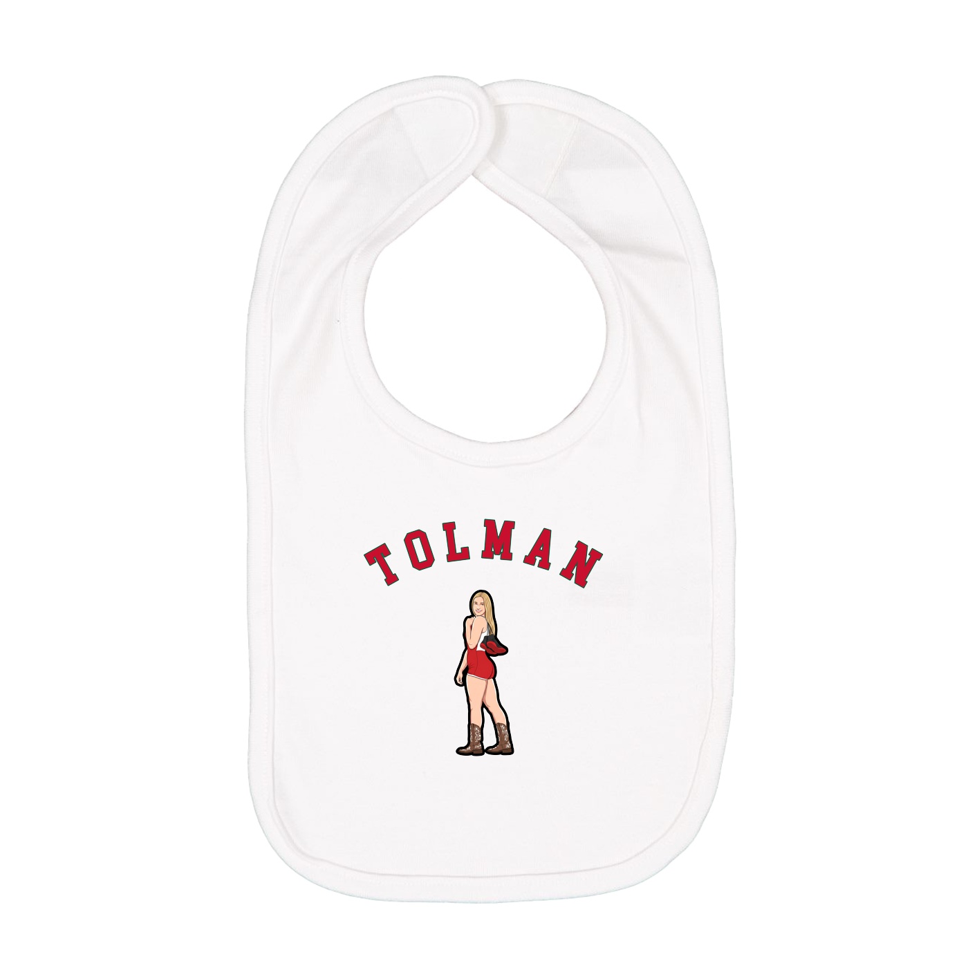 Infant Bib — Shirsey Arch in White