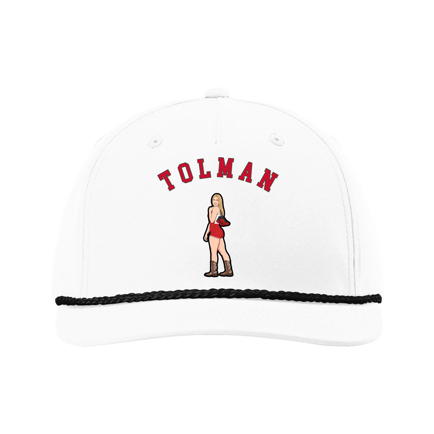 Five-Panel Classic Rope Cap — Shirsey Arch in White