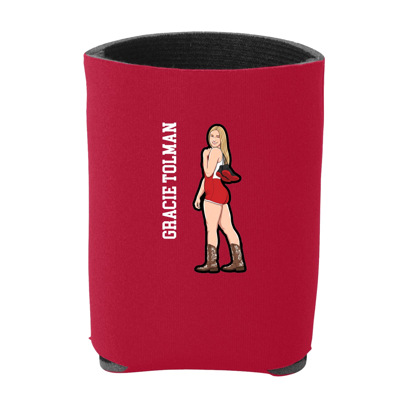 Can Holder — Name Vertical in Red