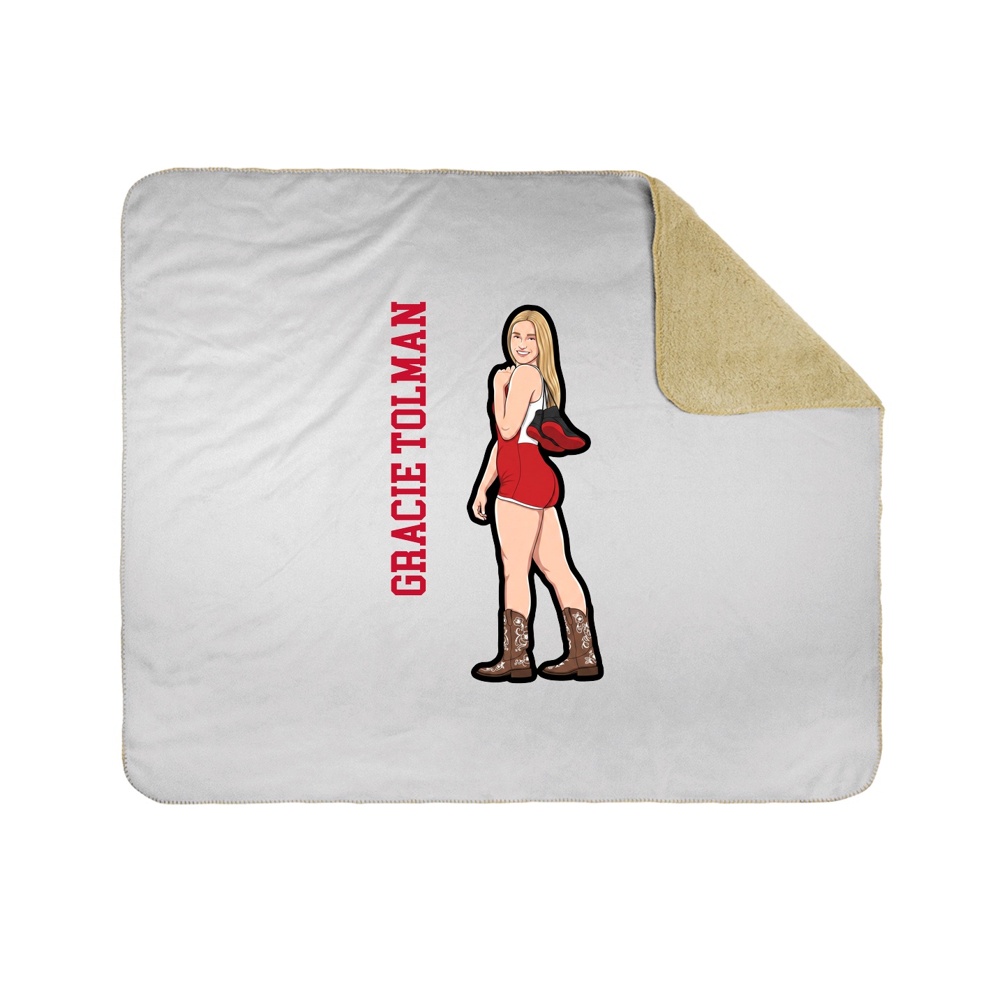 Throw Blanket — Name Vertical in White