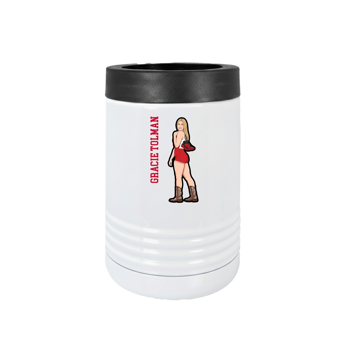Beverage Holder — Name Vertical in White