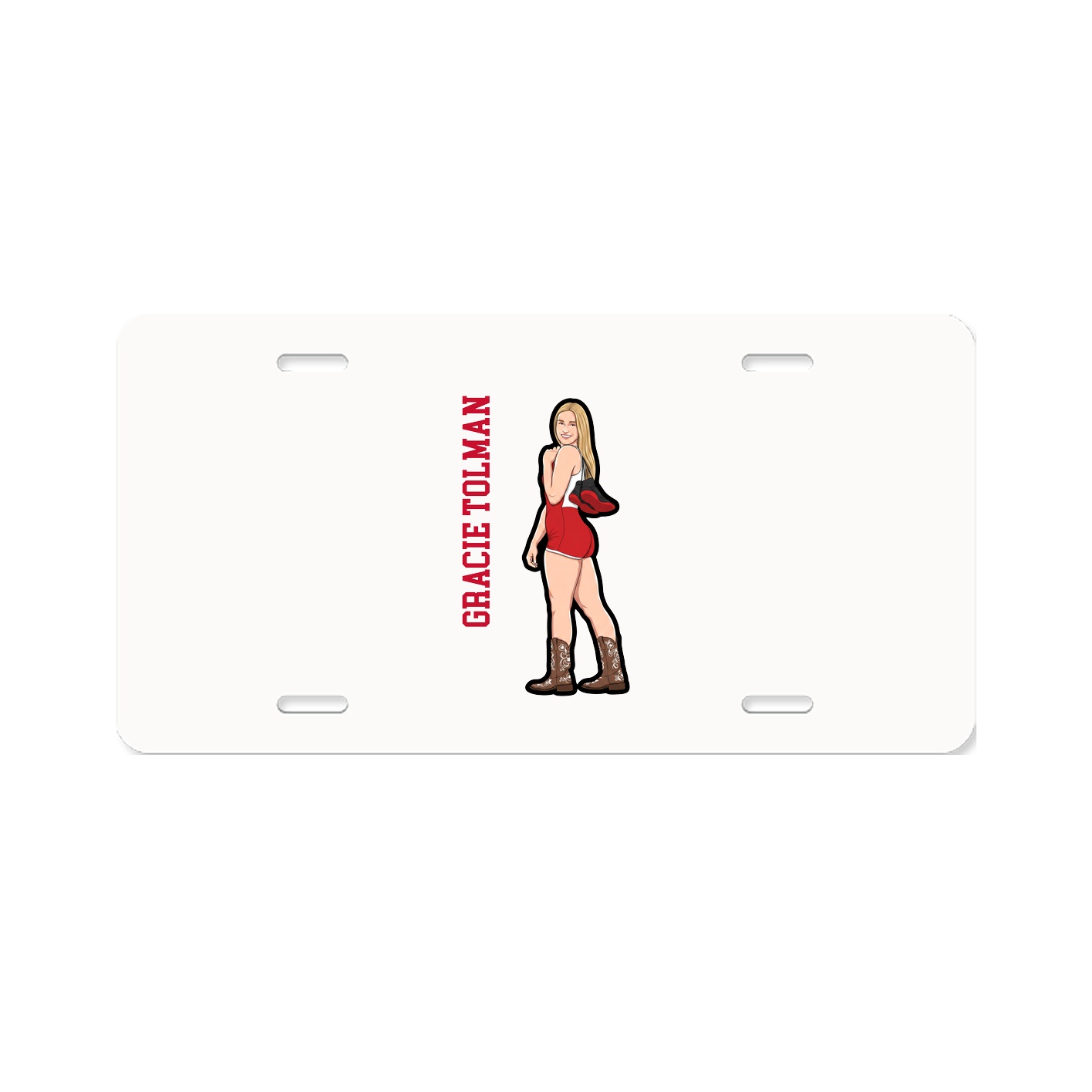 License Plate — Name Vertical in Classic
