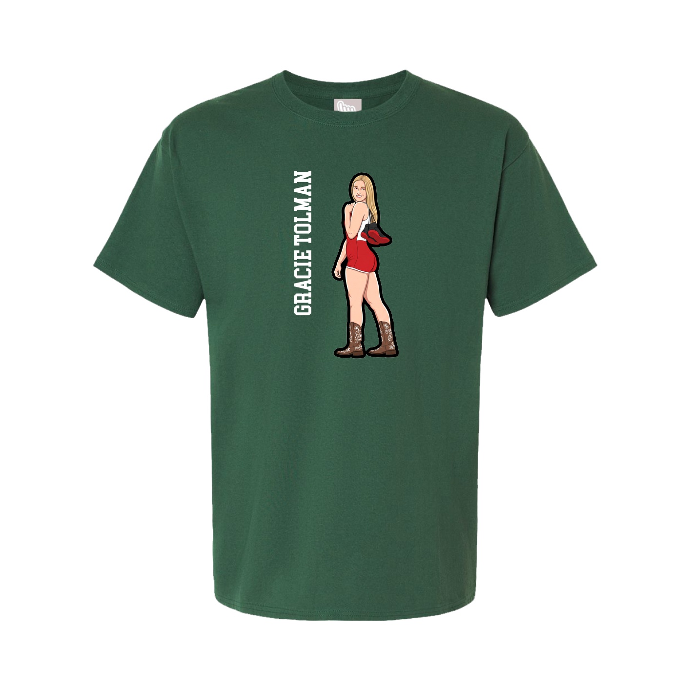 Tee — Name Vertical in Green