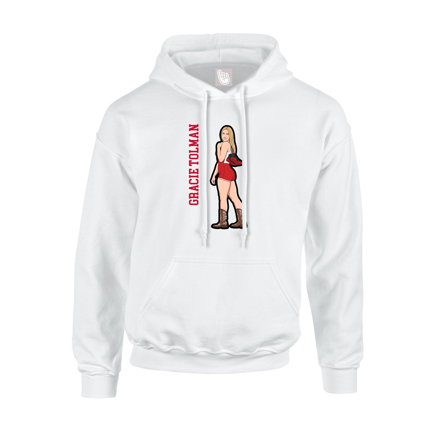Youth Hoodie — Name Vertical in White