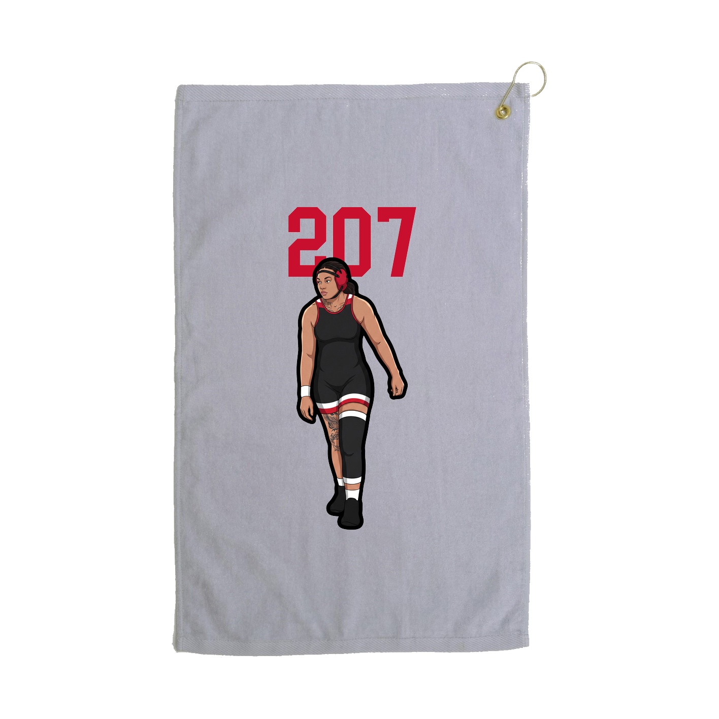Golf Towel — Number Top in Grey