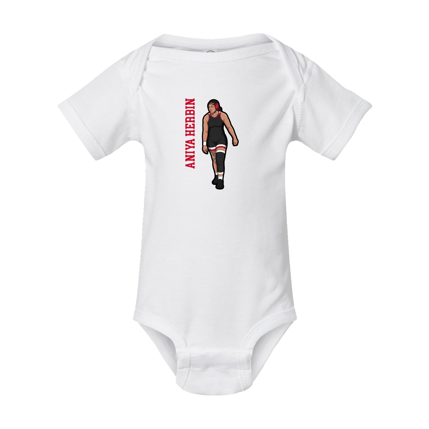 Baby Onesie — Name Vertical in White