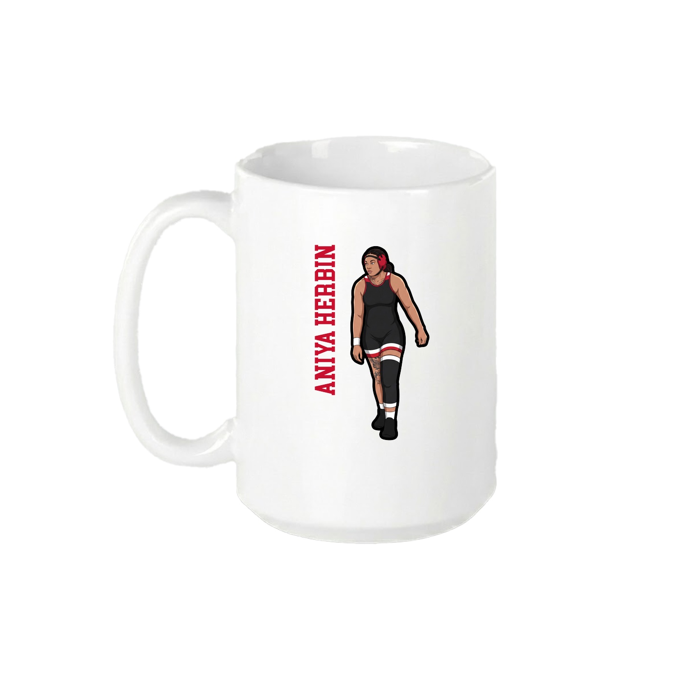 15oz Coffee Mug — Name Vertical in White
