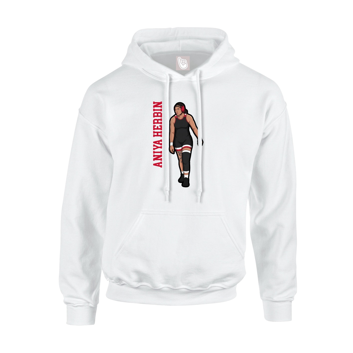 Hoodie — Name Vertical in White