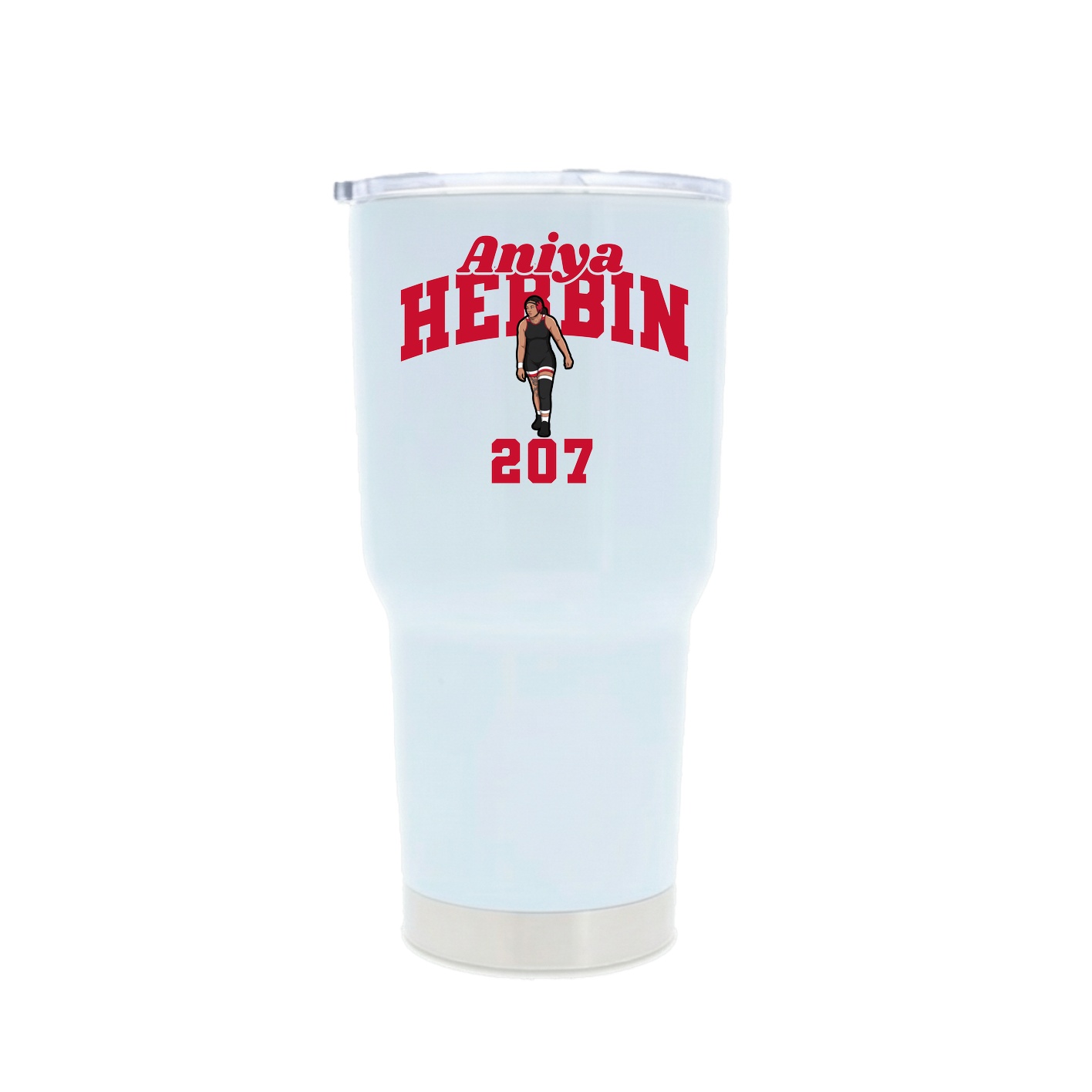 30oz Stainless Steel Tumbler — Signature Arch in White