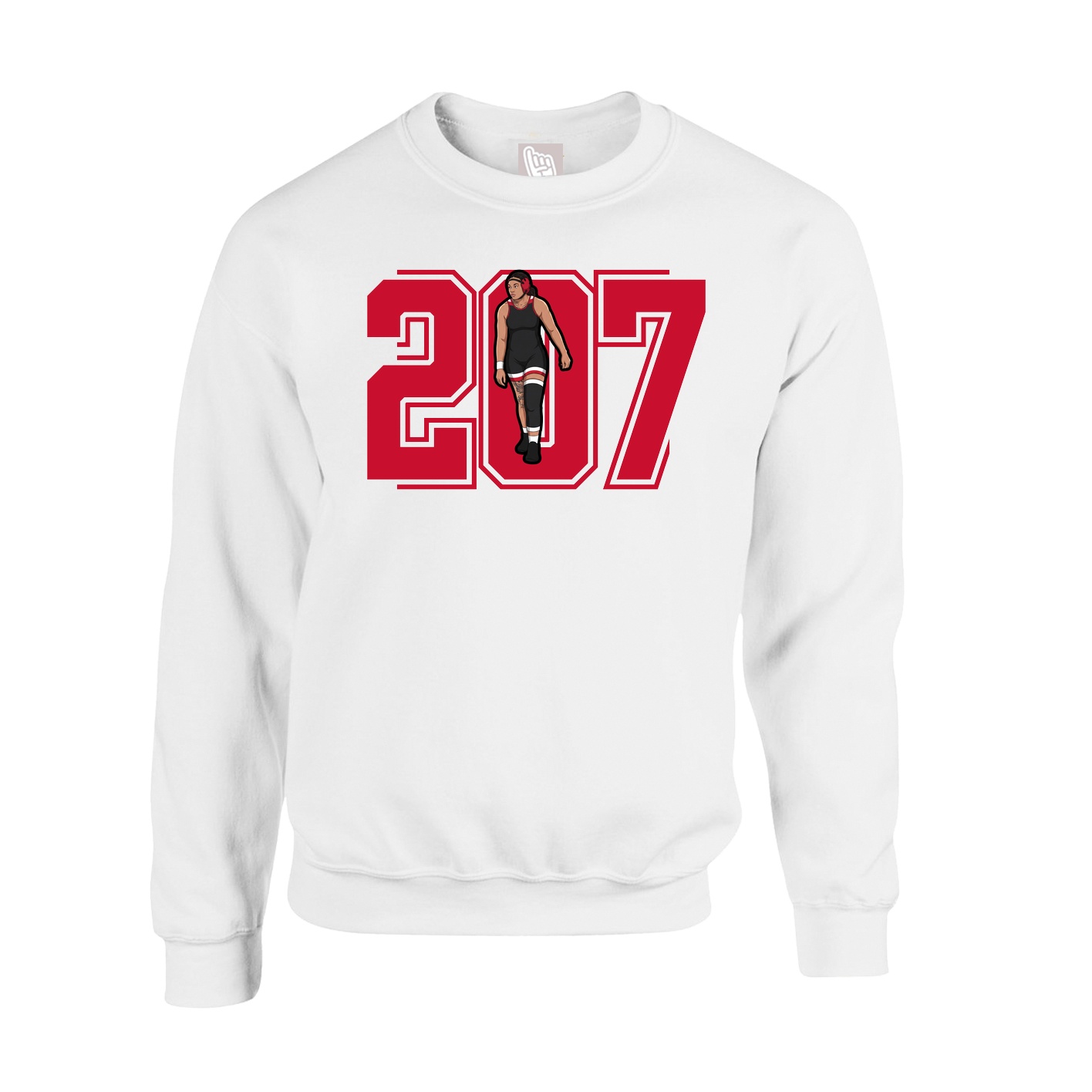 Fleece Crew — Number in White