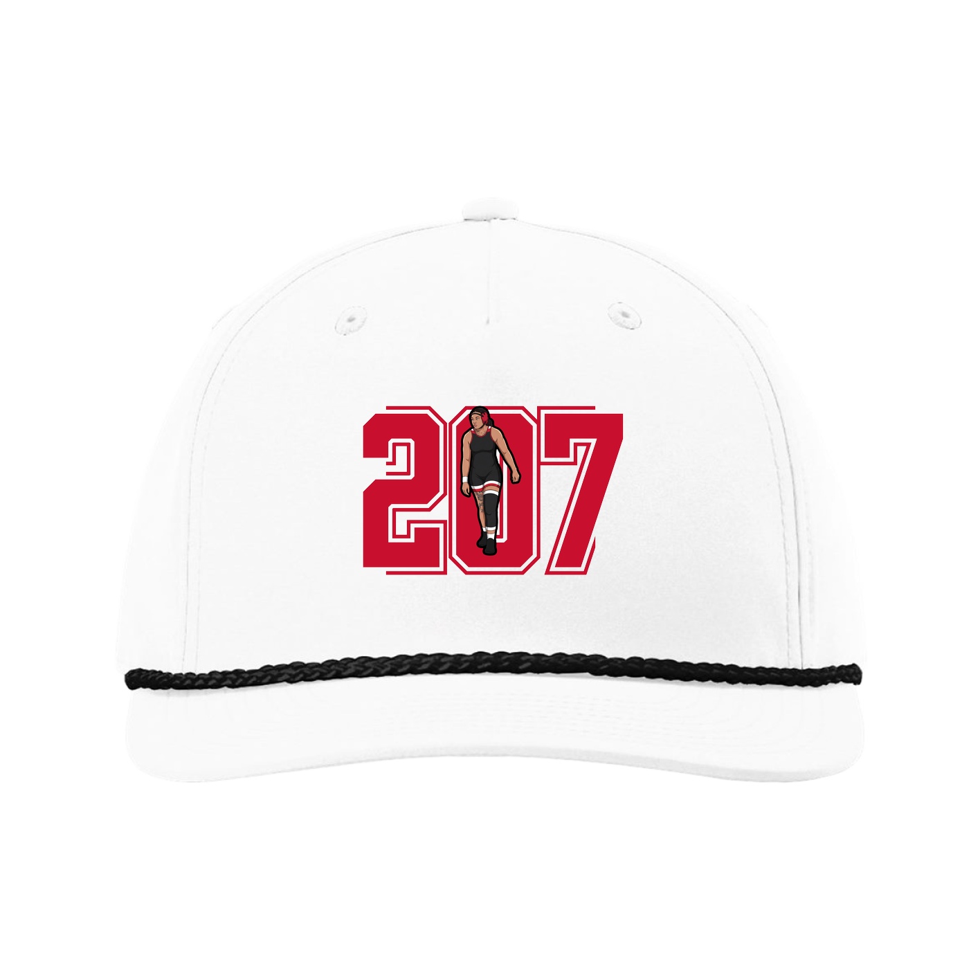Five-Panel Classic Rope Cap — Number in White