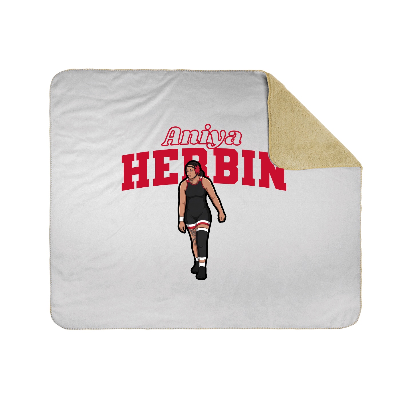 Throw Blanket — Name Arch in White