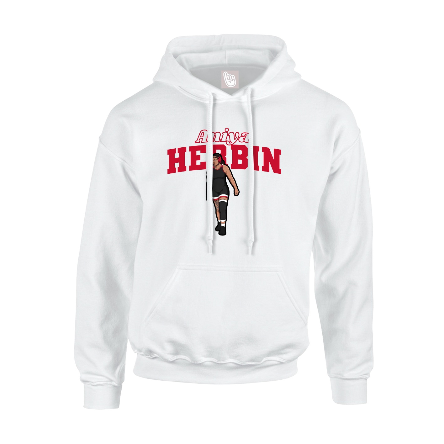 Hoodie — Name Arch in White