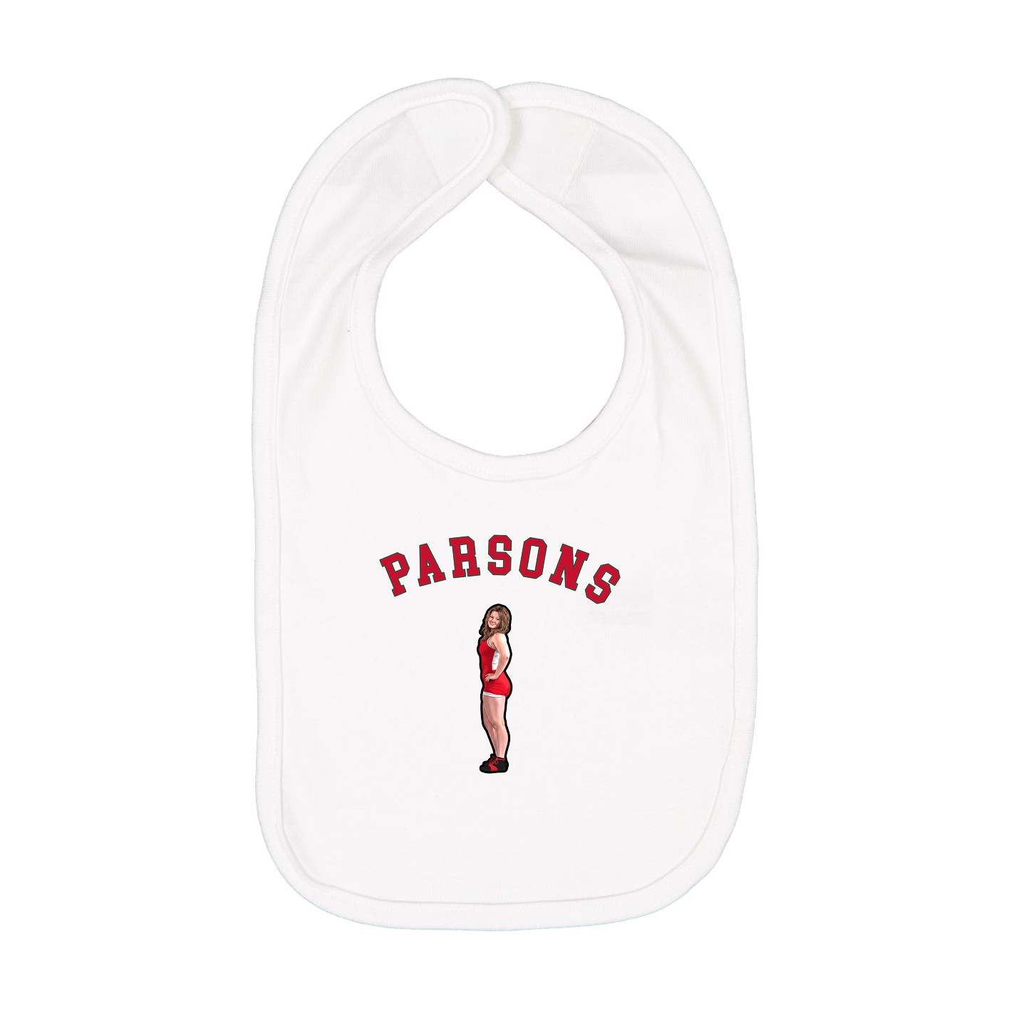 Infant Bib — Shirsey Arch in White