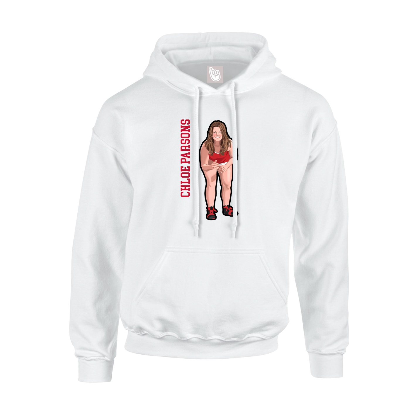 Hoodie — Name Vertical in White